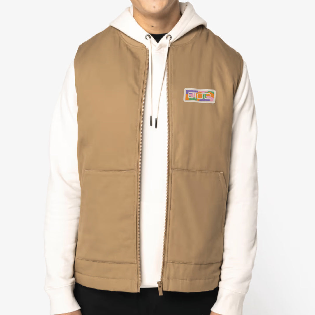 BODYWARMER TWILL SAND